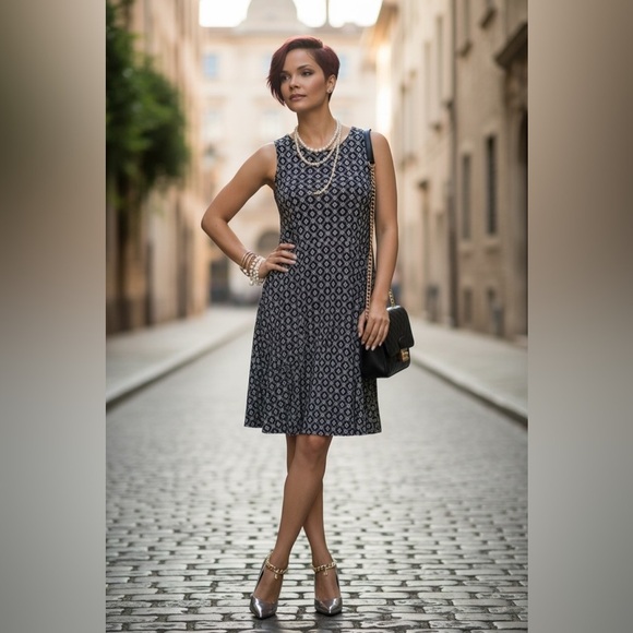 Old Navy Dresses & Skirts - Old Navy Black and White Geometric Midi Dress☑️
